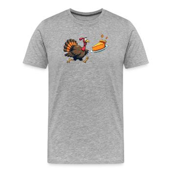 Thanksgiving Funny Thanksgiving Turkey - Men's Premium Organic T-Shirt - heather grey - Front - Damien (186cm)