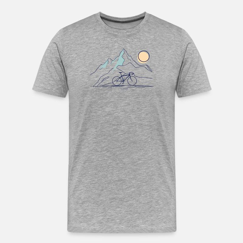 Mountain Ride - Männer Premium Bio T-Shirt - Grau meliert