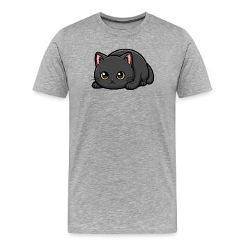 Midnight Whisker Kitten - Men's Premium Organic T-Shirt - heather grey - Front - Damien (186cm)