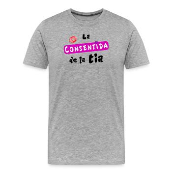 Aunt's darling - Men's Premium Organic T-Shirt - heather grey - Front - Damien (186cm)