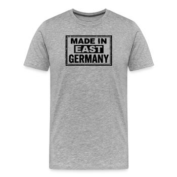 Haut de chaussettes en tasse Ostalgie fabriqué en Allemagne de l’Est - T-shirt bio Premium Homme - gris chiné - Devant - Damien (186cm)