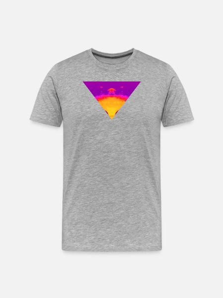 Neon Vortex, Cyber Sunset - Men's Premium Organic T-Shirt - heather grey