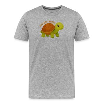 Too Cool To Rush Turtle - Men's Premium Organic T-Shirt - heather grey - Front - Damien (186cm)
