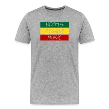 roots reggae music - Men's Premium Organic T-Shirt - heather grey - Front - Damien (186cm)