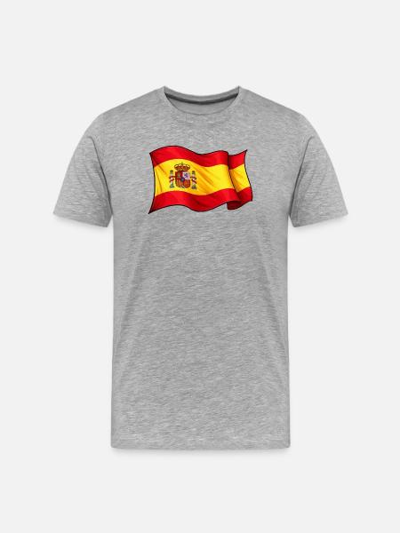 Spanish Flag Wave Design - Men's Premium Organic T-Shirt - heather grey