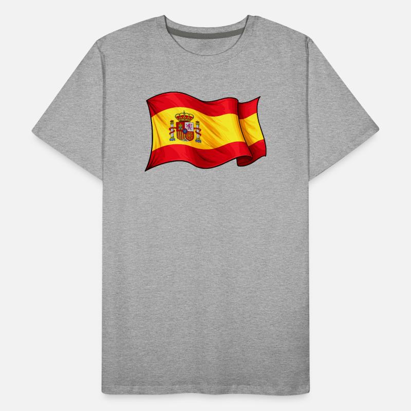 Conception des ondes du drapeau espagnol T-shirt bio Premium Homme