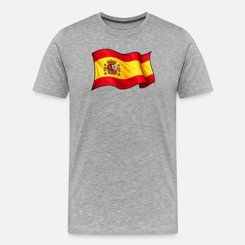 Conception des ondes du drapeau espagnol - T-shirt bio Premium Homme - gris chiné