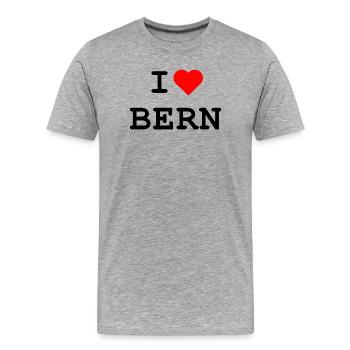 J’aime Berne - Ich liebe Bern - T-shirt bio Premium Homme - gris chiné - Devant - Damien (186cm)
