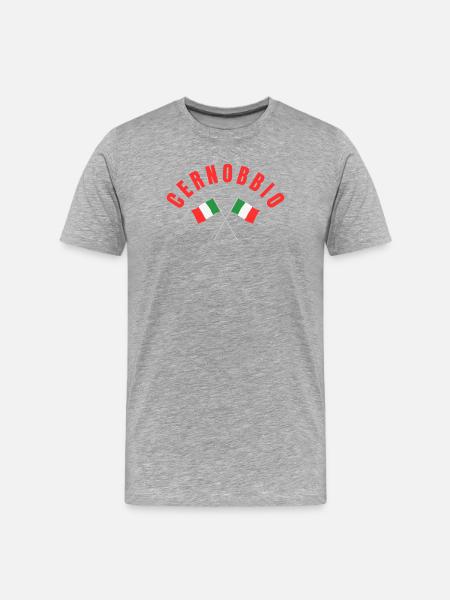 Gernobbio Crossed Italian Flags  - Men's Premium Organic T-Shirt - heather grey