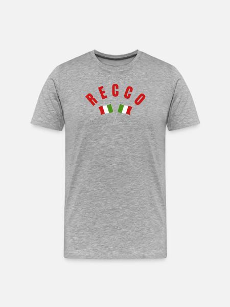 Recco Italian Flags Crossed - Men's Premium Organic T-Shirt - heather grey