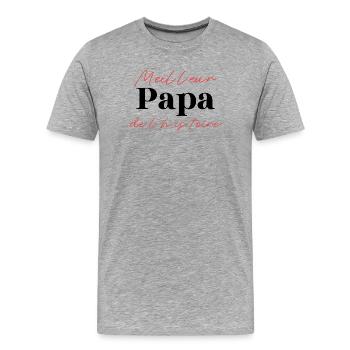 Bester Vater der Geschichte – Originalgeschenk - Männer Premium Bio T-Shirt - Grau meliert - Vorne - Damien (186cm)