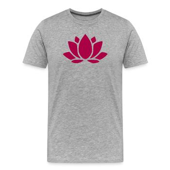 Lotus Flower Lotus Flower Red Flower Flower Gift - Men's Premium Organic T-Shirt - heather grey - Front - Damien (186cm)