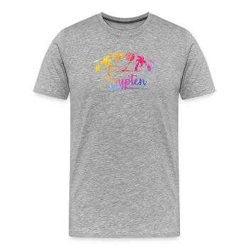 Ägypten Tropenstrand Palmen - Männer Premium Bio T-Shirt - Grau meliert - Vorne - Damien (186cm)