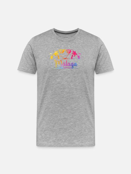 Málaga Tropical Palm Sunglasses - Men's Premium Organic T-Shirt - heather grey