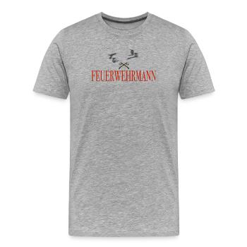 Feuerwehrmann aus Leidenschaft - Männer Premium Bio T-Shirt - Grau meliert - Vorne - Damien (186cm)