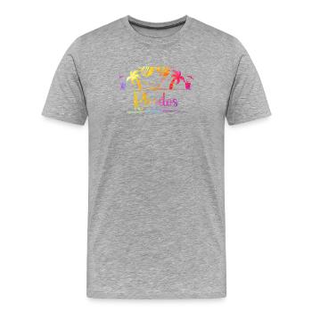 Rhodes Beach Dream Blaze of Colors - Men's Premium Organic T-Shirt - heather grey - Front - Damien (186cm)
