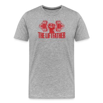 Fitness Motivation Bodybuilder The Liftfather Gym - T-shirt bio Premium Homme - gris chiné - Devant - Damien (186cm)