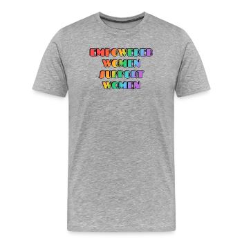 Les femmes autonomes soutiennent les femmes - T-shirt bio Premium Homme - gris chiné - Devant - Damien (186cm)