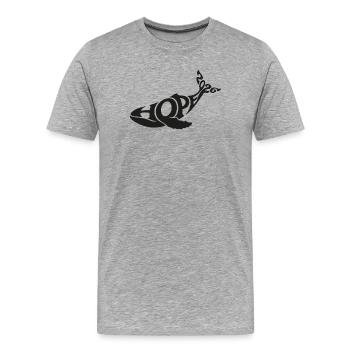 HOPE THE WHALE - Men's Premium Organic T-Shirt - heather grey - Front - Damien (186cm)