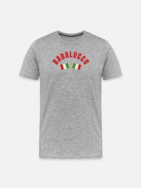 Badalucco Italian Flags Crest - Men's Premium Organic T-Shirt - heather grey