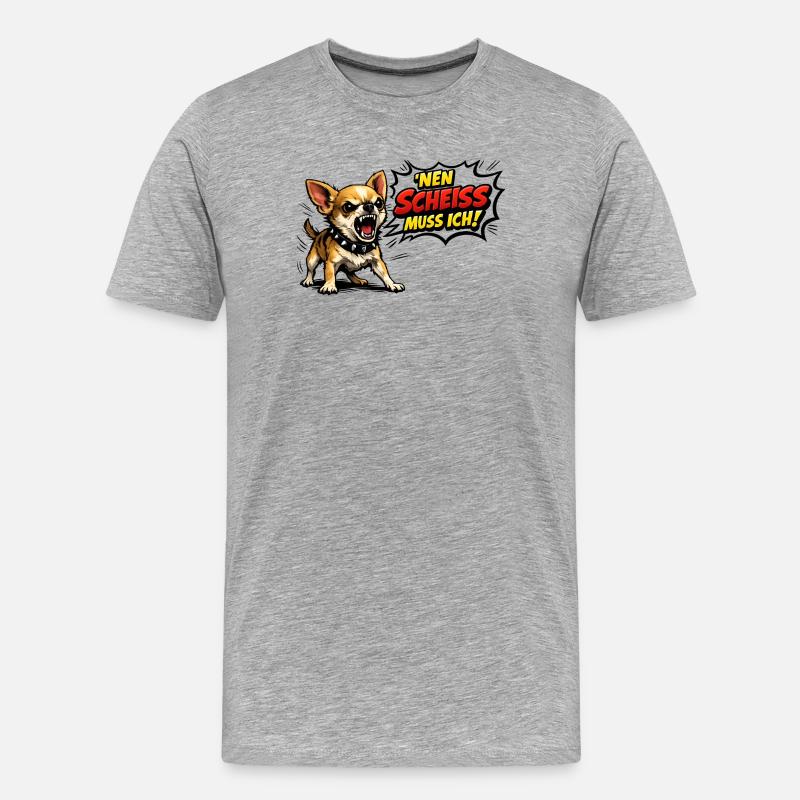 Nen scheiß muss ich - Männer Premium Bio T-Shirt - Grau meliert