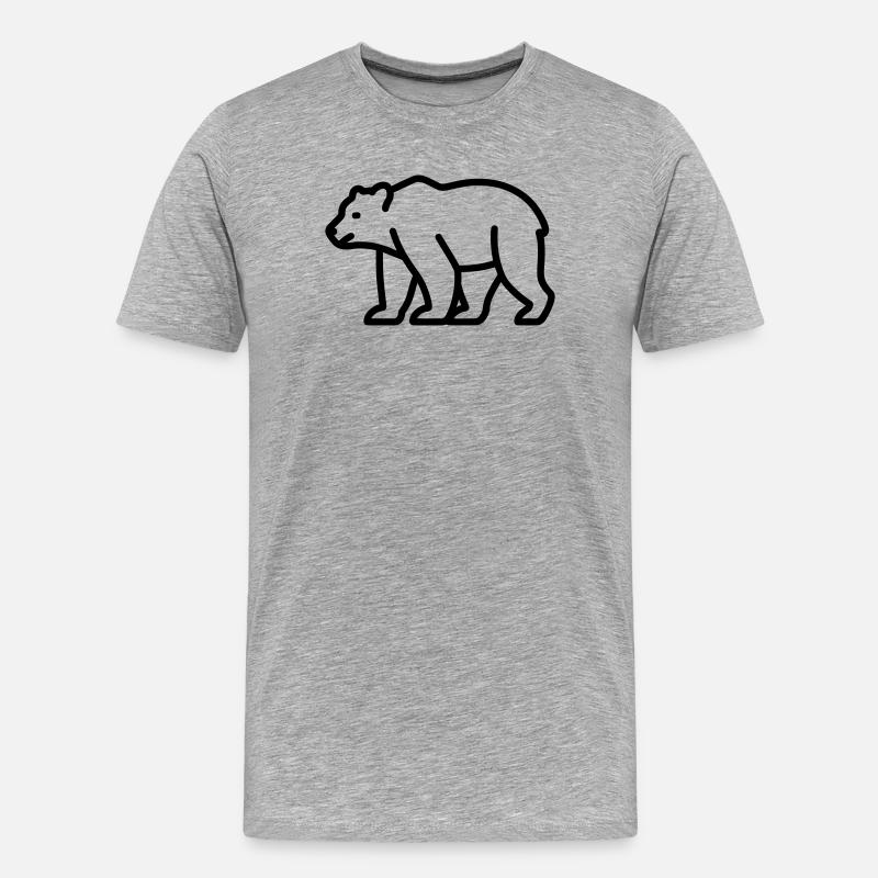 Bär - Männer Premium Bio T-Shirt - Grau meliert