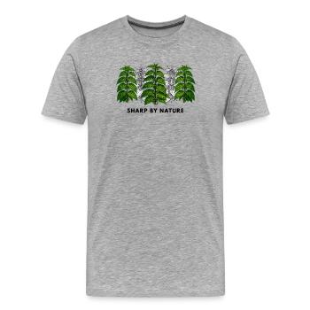 L’ortie piquante est par nature piquante - T-shirt bio Premium Homme - gris chiné - Devant - Damien (186cm)