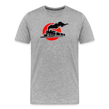 Railway Drawing - Men's Premium Organic T-Shirt - heather grey - Front - Damien (186cm)