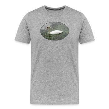 Un cygne nageant. - T-shirt bio Premium Homme - gris chiné - Devant - Damien (186cm)