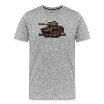 T-34 Panzer – Alles im grünen Bereich - Männer Premium Bio T-Shirt - Grau meliert - Vorne - Damien (186cm)