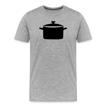 Kochtopf Topf kochen Geschenk Koch Köchin - Männer Premium Bio T-Shirt - Grau meliert - Vorne - Damien (186cm)