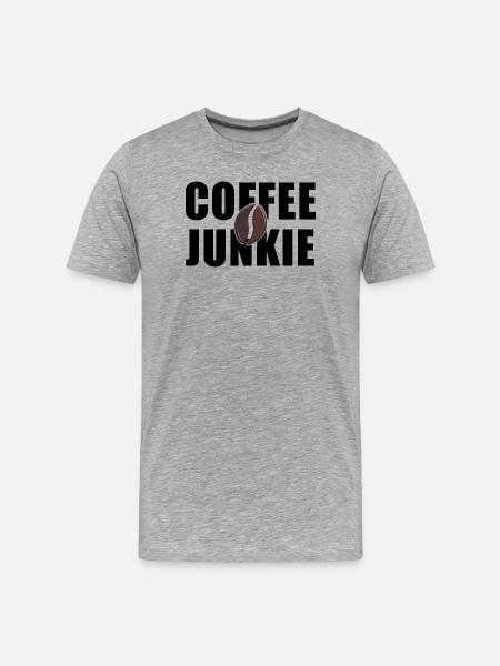 Coffee Junkie: Caffeine Love - Men's Premium Organic T-Shirt - heather grey