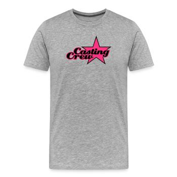 Casting Crew | Star | Stern - Men's Premium Organic T-Shirt - heather grey - Front - Damien (186cm)