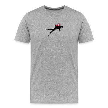 plongeur - T-shirt bio Premium Homme - gris chiné - Devant - Damien (186cm)