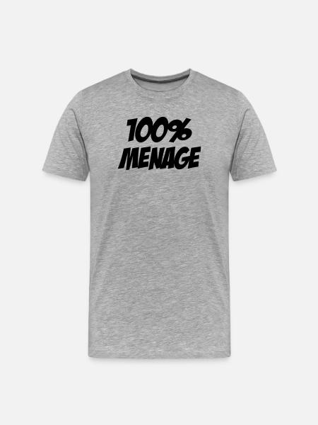 100% Ménage - T-shirt bio Premium Homme - gris chiné