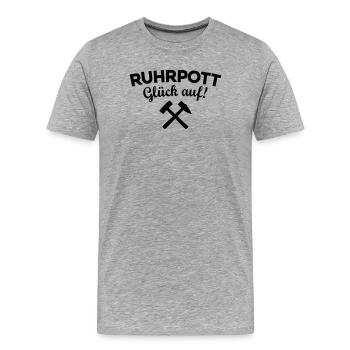 Ruhrpott Glück Auf Ruhrgebiet - Männer Premium Bio T-Shirt - Grau meliert - Vorne - Damien (186cm)