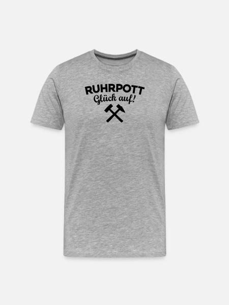 Ruhrpott Glück Auf Ruhrgebiet - Männer Premium Bio T-Shirt - Grau meliert