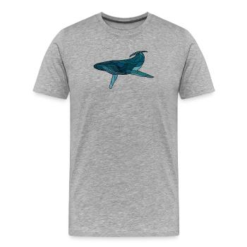 Baleine à bosse blanche - T-shirt bio Premium Homme - gris chiné - Devant - Damien (186cm)