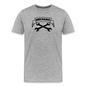 Mechanic - Men's Premium Organic T-Shirt - heather grey - Front - Damien (186cm)