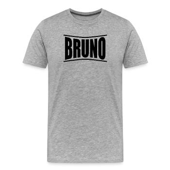 Bruno T-Shirt Geschenkidee - Männer Premium Bio T-Shirt - Grau meliert - Vorne - Damien (186cm)