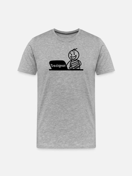 Work laptop designer - Men's Premium Organic T-Shirt - heather grey