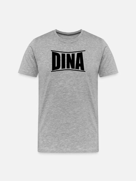 T-Shirt Dina T-Shirt Geschenkidee - Männer Premium Bio T-Shirt - Grau meliert