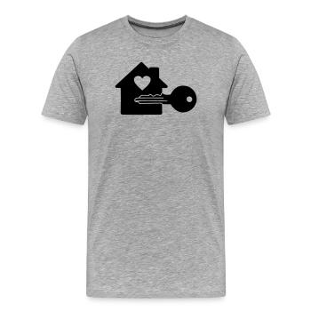 Key with house key heart - Men's Premium Organic T-Shirt - heather grey - Front - Damien (186cm)