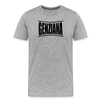 t-shirt Genziana t-shirt idée cadeau - T-shirt bio Premium Homme - gris chiné - Devant - Damien (186cm)