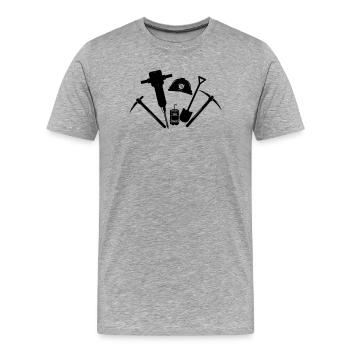 Outils pour mineurs - T-shirt bio Premium Homme - gris chiné - Devant - Damien (186cm)