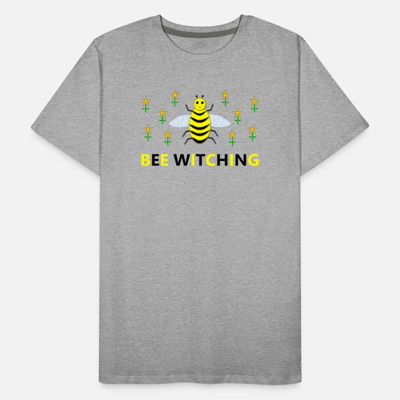 Bee Witching Pagan Bee and Pentacle Daffodils Men's Premium Organic T-Shirt