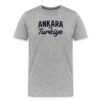 Ankara Turkiye Font Logo - Men's Premium Organic T-Shirt - heather grey - Front - Damien (186cm)