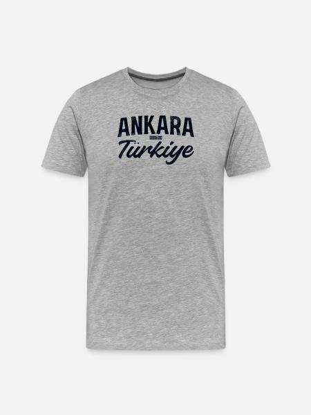 Ankara Turkiye Font Logo - Men's Premium Organic T-Shirt - heather grey