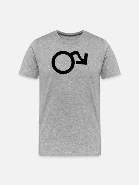 Symbol male hanging - Men's Premium Organic T-Shirt - heather grey