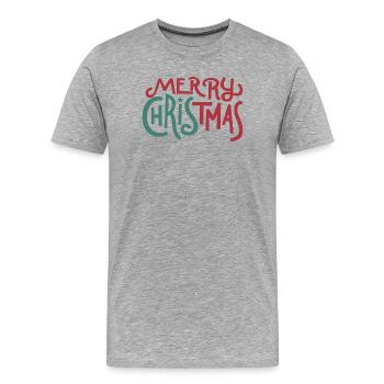 Merry Christmas - Men's Premium Organic T-Shirt - heather grey - Front - Damien (186cm)